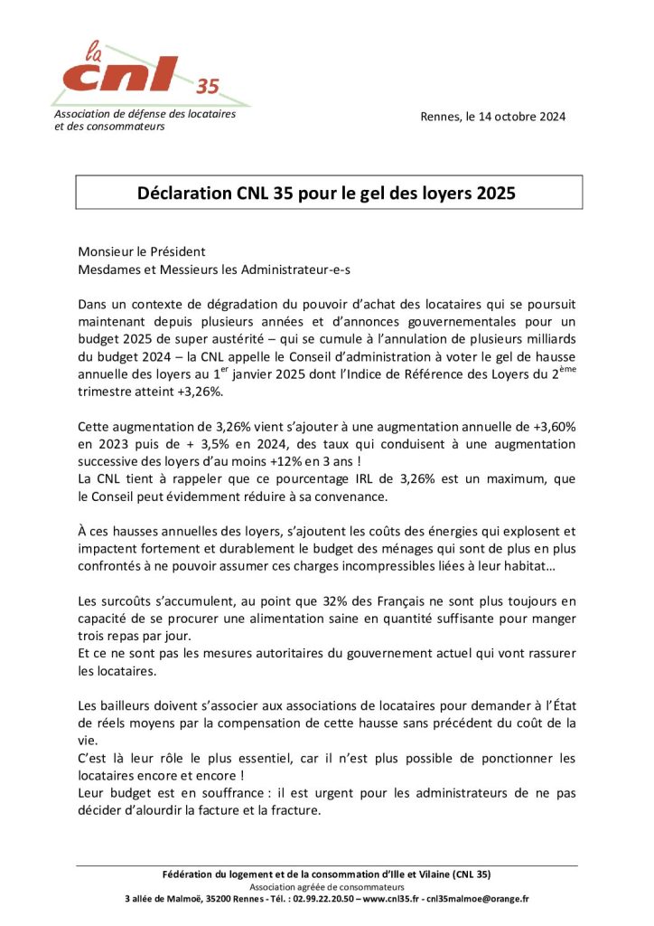 thumbnail of Déclaration de la CNL 35 pour le gel des loyers 2025