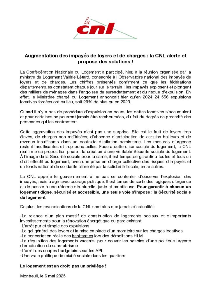 thumbnail of Communique_cnl_Impayes_de_loyers